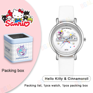 (36.3mm)100% Authentic Sanrio Hello Kitty Watch for Kids Girls Seesaw Series Kuromi Quartz Watch Waterproof Cinnamoroll Leather Strap Melody Shockproof Birthday Gift Christmas Gifts 2175
