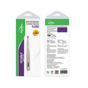 [COMBO] Nhíp Nhổ Lông Mày Đầu Xéo Hoa Văn Inox Kềm Nghĩa N.426