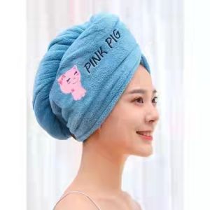 GM korean cute Quick Dry Hair Cap Turban Wrap Towel Hat Bathroom