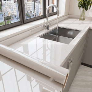 วอลเปเปอร์หินอ่อน ติดผนังห้องครัว ลายหินอ่อน แบบกันน้ำ กันน้ำมัน คุณภาพสูง สำหรับติดในห้องครัว ขนาด 60x500CM ตกแต่งบ้าน เฟอร์นิเจอร์