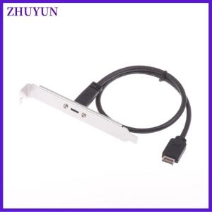 ZHUYUN 1 Piece Type-E To USB-C Type C Female Connector Extension Wire Cable With Panel Mount Screw 30 50cm USB 3.2 Front Panel Header