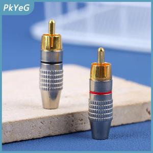 PkYeG 2Pcs RCA Male Connector Non Solder Plug Adapter For Audio Cable Plug Video CCTV Camera Solder-Free Adapter Cable Converter
