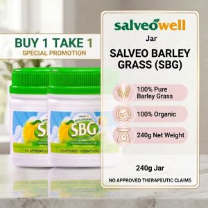 [Buy 1 Take 1] SBG Salveo Barley Grass in Jar 240g Pure and Organic Food Supplement Boosts Immune System Detoxifier 100% Original Buy 1 Get 1 Free