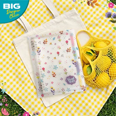 BIG Binder Note A5 Motif Floral Series Buku Catatan Aesthetic Semi Transparan Dengan Ring Spiral Dapat Dibuka BN-1111