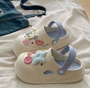 [Free Shipping] Eva Soft-Soled Height-Increasing Clogs For Women Suitable For Students And Couples Designed For Outdoor Wear Beach And As Slip-On Sandals With A 5Cm Height Increase