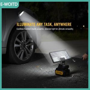 【E-WOITD】 18V Li ion LED làm việc ánh sáng 3 4 inch lũ Đèn pin hoạt động cho cắm trại ngoài trời khẩn cấp