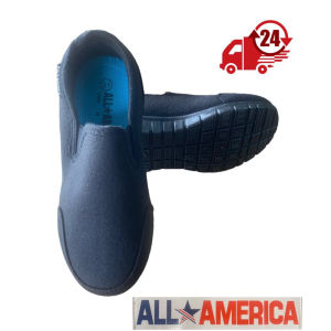 KASUT SEKOLAH HITAM ALL AMERICA 133301 / KASUT SEKOLAH SARUNG / KASUT SEKOLAH RENDAH / BLACK SCHOOL SHOES SLIP ON