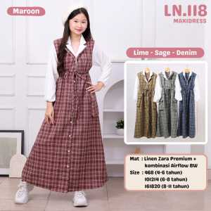 Two Mix - Raya Collection 2024 - Baju Anak Perempuan Lebaran - Maxi Dress Anak Cewek 4 - 13 Tahun LN118