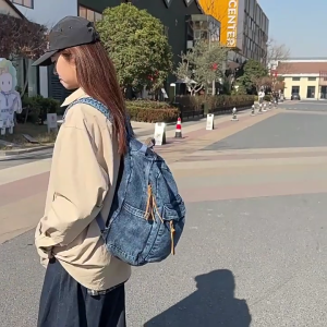 Student School Backpack Travel Backpack Japanese Styles Backpack Large Capacity Casual Daypacks Denims Backpack