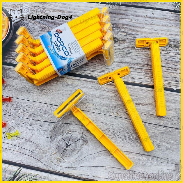10pcs/pack original Dorco Yellow Razor Twin Blade Disposable TD708N ...