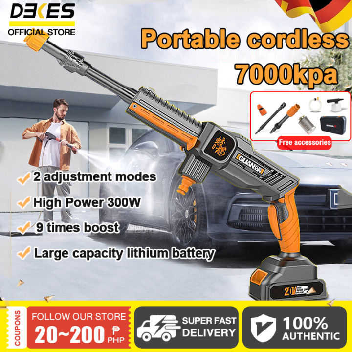 DEKES Cordless pressure washer ，Electric Pressure Washer Power Washer Portable  washer Pressure Water Nozzle Cleaning Machine Kit High Pressure Washer