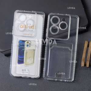 Infinix Hot 40 Infinix Hot 40 Pro Clear Wallet Card Case Bening / Card Holder Kartu