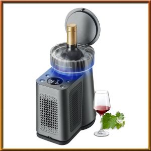 SG-Stock Electric Wine Chiller 34°F-68°F Temperature Control Wine Chiller Fridge Portable Single Bottle Wine Cooler Bucket For Red/White Wine