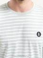 KWITAN Kaos Basic Stripe Salur GREY. 