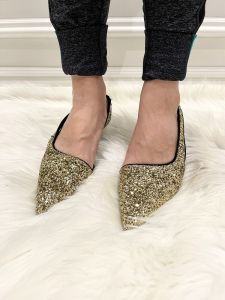 Sepatu wanita heels gold zr
