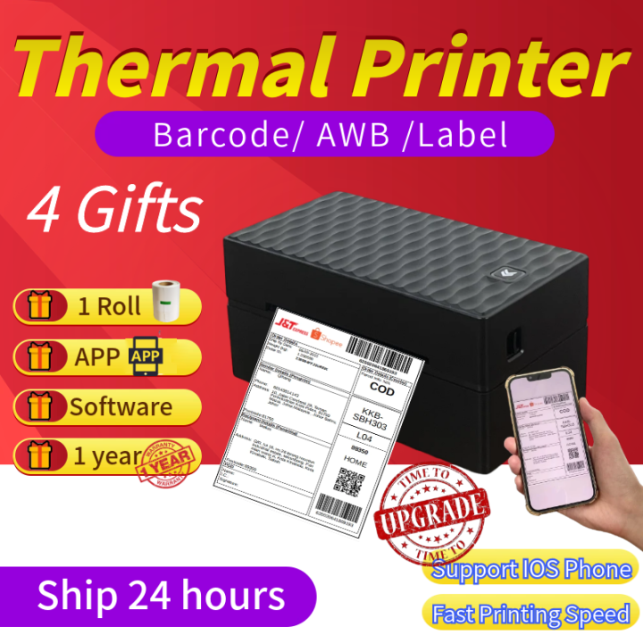 Dempseya Thermal Printer A Bluetooth Ios Android Shipping Label Awb Printer Air Waybill Barcode