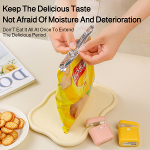 Cute Portable Small Mini Sealer Household Magnetic Food Plastic Sealer Snack Sealing Artifact迷你可爱磁吸小型封口机