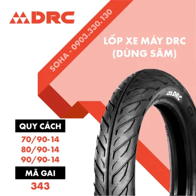 Vỏ/Lốp Xe Air Blade (Dùng Săm) 80/90-14 & 90/90-14 Gai D343 - DRC