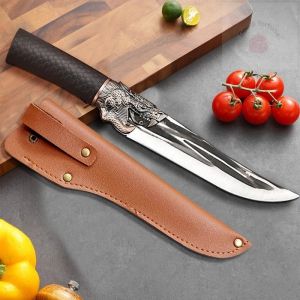 Kitchen Knife Japanese Dragon Knife Steel Butcher Knife Chef Knife Bone-Chopping Knife
