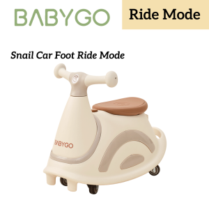 BabyGo Kids 2 In 1 Snail Car With Push Handle For 2 - 5 Years