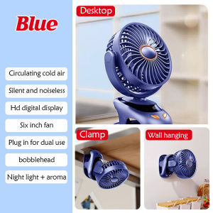 15000mAh Portable USB Rechargeable 24000mah Clip Fan Strong Wind Cooling Fan For Baby Stroller Table Fan 360° Rotation Mini Fan Rechargeable Portable Fan Mobile Power