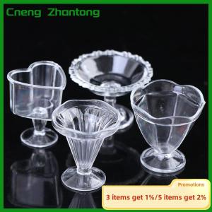 Cneng 12pcs/set Mini Ice Cream Sundae Cup Container DIY Clay Modeling Plastic Cup Toys