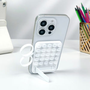 FONKEN Suction Cup Phone Mount Strong Magnetic Phone Holder with Pull Ring Phone Grip for Magsafe Smartphone