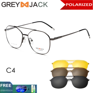 Grey Jack Kacamata Clip On Bisa Minus Free 3 Lens Antiradiasi Blueray Photocromic Bluecromic 80014