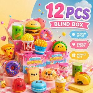 Squishy Toy Blind Box Set 12 Pcs Cute Silicone Stress Relief Squeeze Kawaii Desk Decor Gift