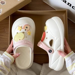 [Free Shipping] Summer GirlS Versatile Ins Thick-Soled Non-Slip Clogs For Women Beach And Indoor Use EVA Closed-Toe Slippers
