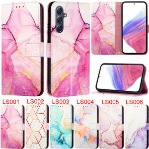 Luxury Casing For Samsung Galaxy A16 A56 A36 A26 A55 5G A35 A15 M15 A25 5G A54 A34 A23 A33 A53 A73 A52 A72 A12 M12 F12 A52S Retro Wallet Soft Marble Leather Flip Cover Phone Case