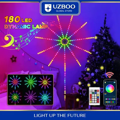 UZBOO 180 LED Firework Fairy Lights - Wireless Control with APP and Remote Music Sync for Festive Use