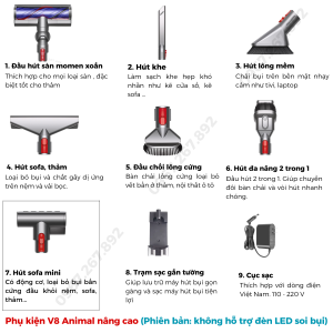 Chính hãng - Máy hút bụi không dây đèn LED 𝐃𝐲𝐬𝐨𝐧 V8 Animal