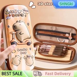 SHNGki 3D Capybara Pencil Case Drop Resistant Waterproof Student School Supplies Large Capacity Multifunctiona Pen Pouch Stationery