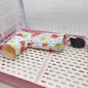Tunnel Ferret Cage Accessories Tunnel Tube Corner Hide Fleece Hideaway Bed Hammock Bed for Guinea Pig 3 Styles to Choose