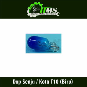 Dop Senja / Kota T10 (Biru) Harga Per 1 PC - Bohlam Lampu Lamp Bulb T10 12V 5W Warna Biru Blue