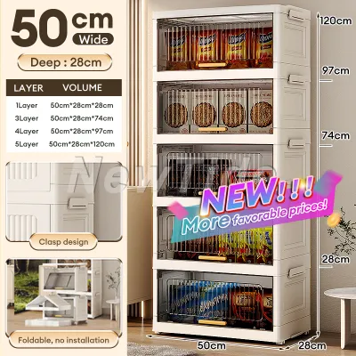 NewTide Fliptop Storage Cabinet Kitchen Storage Cabinet With Wheels Open Kitchen Rack Durabox Cabinet Multi-Functional Storage Organizer