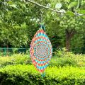3D Wind Spinner Mandala 10 Inch Evil Eye Stainless Steel Wind Sculpture Blue Hanging Ornament Cut Metal Art for Indoor Outdoor Garden Decoration Amulet for Home and Yard. 