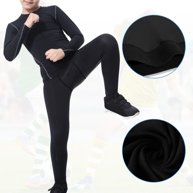 Outdoorbuy Child Kids Boys' Sports Tights Boys' pants Base Layer Athletic  Running Hockey Basketball Compression Leggings Boys' tight pants