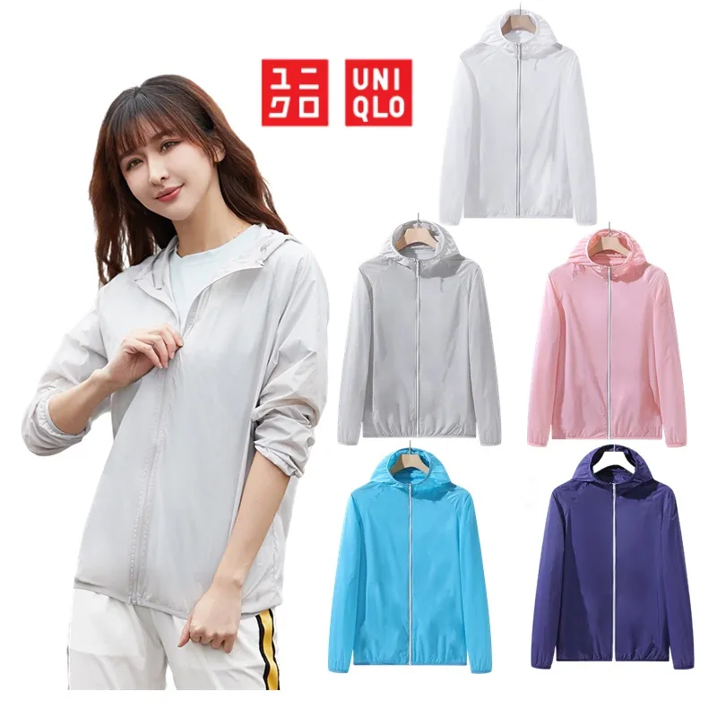 Ready stock】Uniqlo Women Jacket Airism UV Protection UPF 50+ Mesh Long  Sleeve Full Zip Hoodie Outdoor Jacket