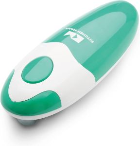 Kitchen Mama Auto Electric Can Opener: Open Your Cans with A Simple Press of Button - Automatic Hands Free Smooth Edge Battery Operated YES YOU CAN (Red)