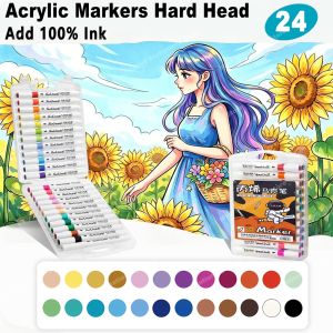 80 Colors Dual Tip Acrylic Markers Brush Pen Set with Storage Case for School Notes Art