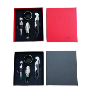 Professional Wine Opener Gift Set Stainless Steels Bottle Opener and Vacuum Stoppers Wine Pourer Kitchen Accessories Tool