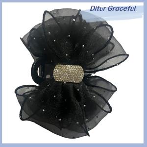 Ditur Hàn Quốc Phong Cách Lưới Bow Rhinestone Tóc Claw Cổ Điển Thanh Lịch Kẹp Tóc Kẹp Kẹp Cá Mập Clip Cho Phụ Nữ Thời Trang Phụ Kiện Tóc