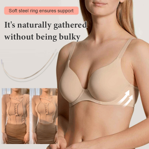 Womens small chest push up seamless bra with soft steel ring