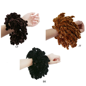 1PC phụ nữ hồi giáo Fluffy nhung hijab scrunchies trơn một màu dây buộc tóc lớn
