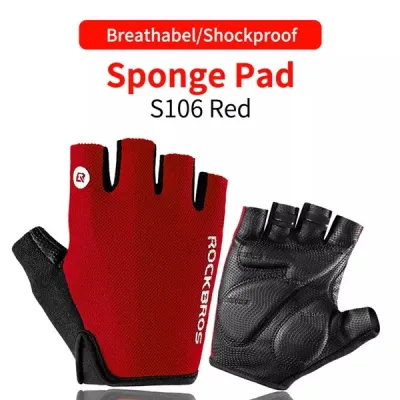 ROCKBROS Summer Cycling Bike Gloves Shockproof Breathable MTB Mountain Bicycle Sports Half Finger Gloves for Men Women Cycling Accessories