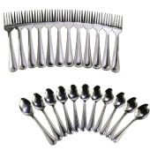 【Buy1Take3】48PCS Stainless steel Spoon & Fork Extra Thick & Long Dinnerware Utensils
