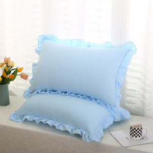 Ins Super Soft Chiffon Quilted Lace Princess Style Pillowcase girl heart ruffle stripe pillow case
