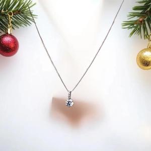 [fenggongshuode] Fashion 925 Sterling Round Zircon Necklace Minimalist Style Charm Choker Pendant Party Gift For Womens Fine Jewelry